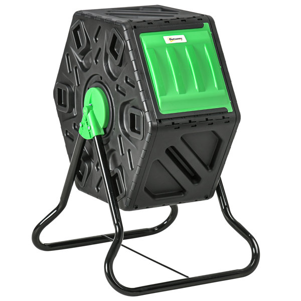 Outsunny 65 l Steel Outdoor Compost Tumbler & Reviews Wayfair.co.uk